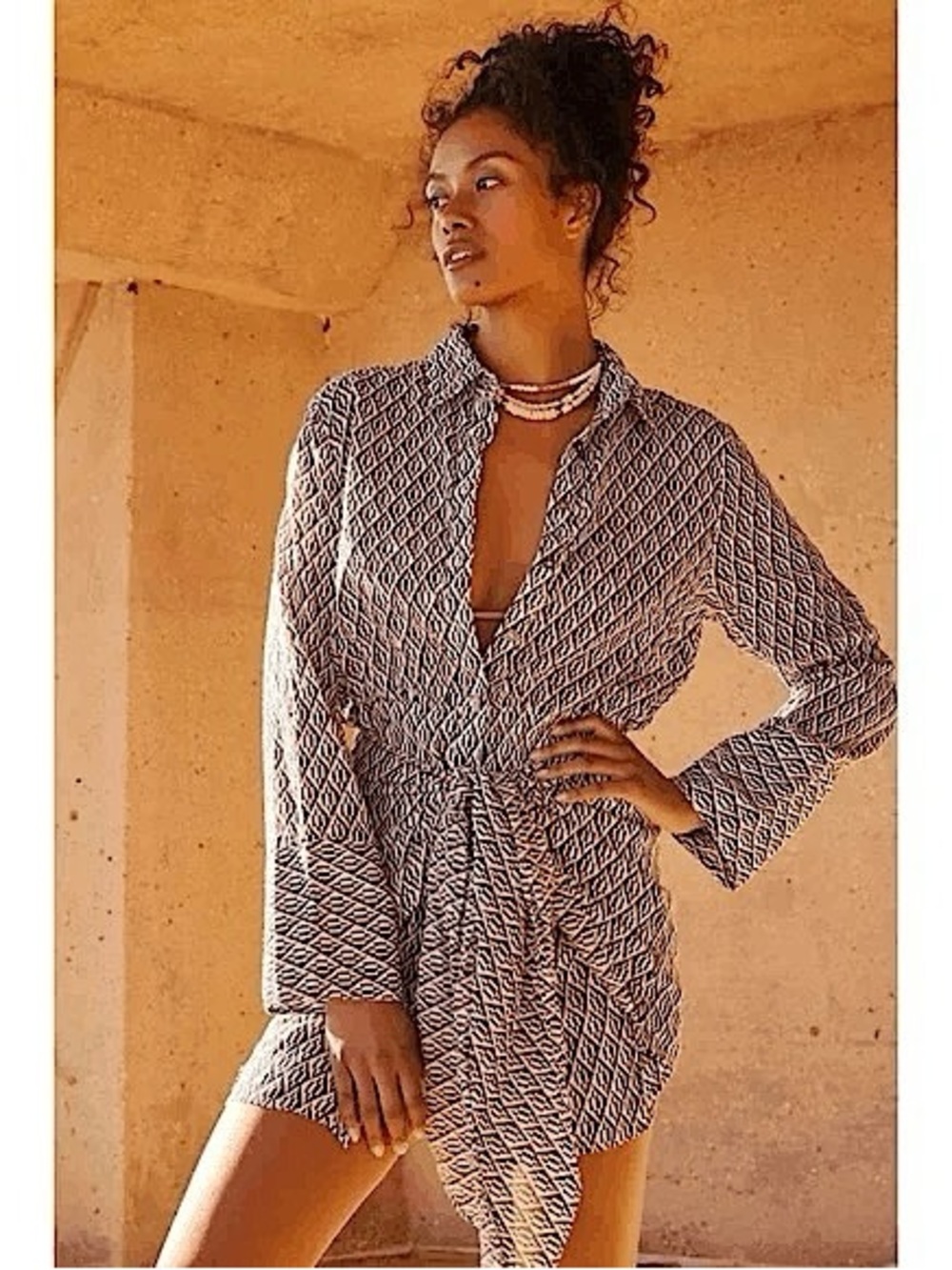 Free People Rillo Mini Shirtdress size XS Black